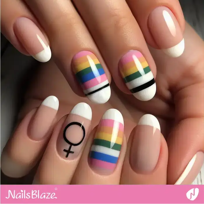 Simple Lesbian Nail Design | Pride | LGBTQIA2S+ Nails - NB2077